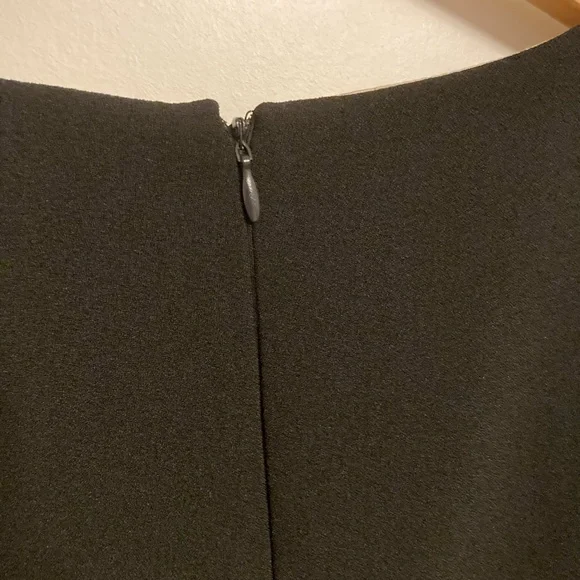 ANTONIO MELANI Black Midi Sheath Dress with Cutout Design Cap Sleeves Size 10 - Picture 8 of 14